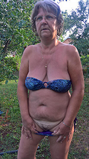 UK granny spliced public nude