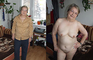 amatuer old woman dressed undressed public nude