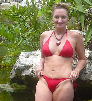 photoshooting in the air sexy granny in bikini