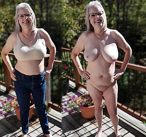 pic nearby dressed undressed old woman