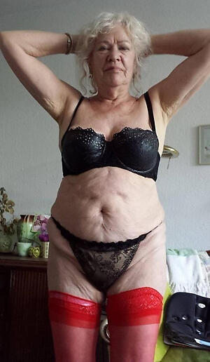 American most assuredly old vacant woman poses
